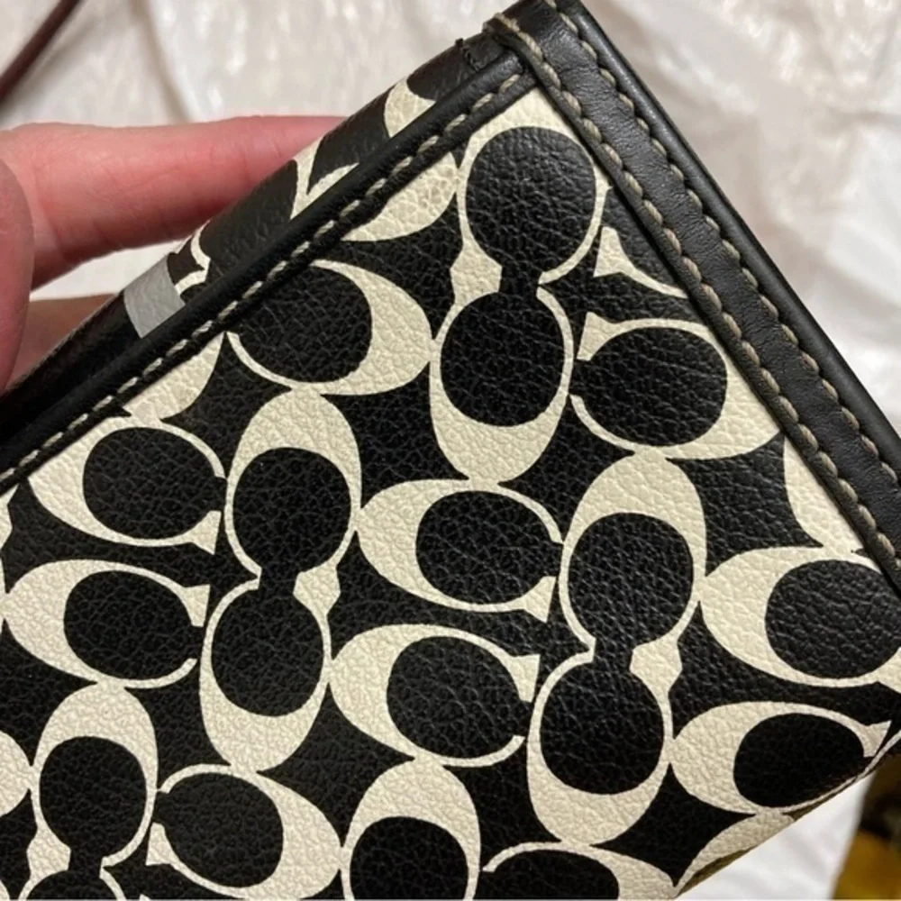 Coach black and white wallet